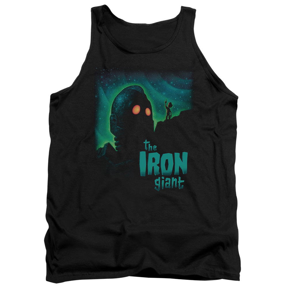 AN OFFCIALLY LICENSED IRON GIANT LOOK TO THE STARS ADULT UNISEX TANK TOP BLACK