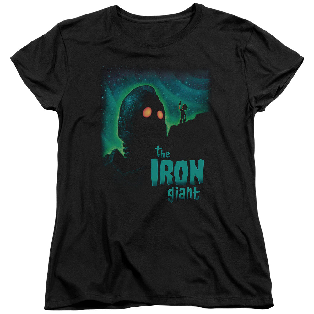 AN OFFCIALLY LICENSED IRON GIANT LOOK TO THE STARS WOMEN'S REGULAR FIT T-SHIRT BLACK