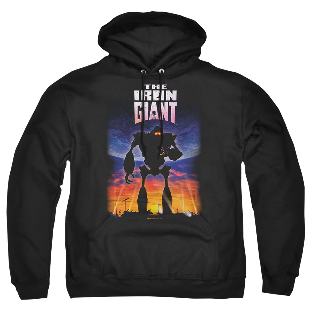 AN OFFCIALLY LICENSED IRON GIANT POSTER ADULT UNISEX PULLOVER HOODIE BLACK