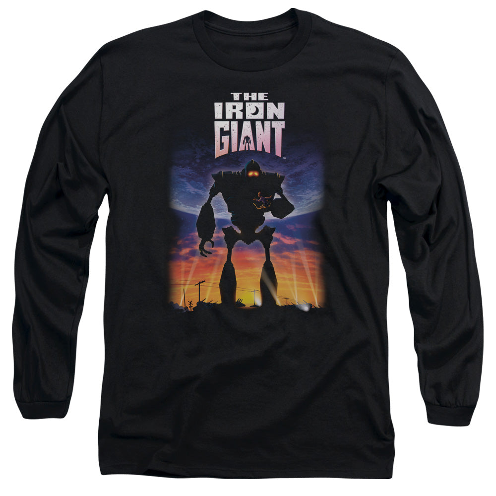 AN OFFCIALLY LICENSED IRON GIANT POSTER MEN'S LONG SLEEVE T-SHIRT BLACK