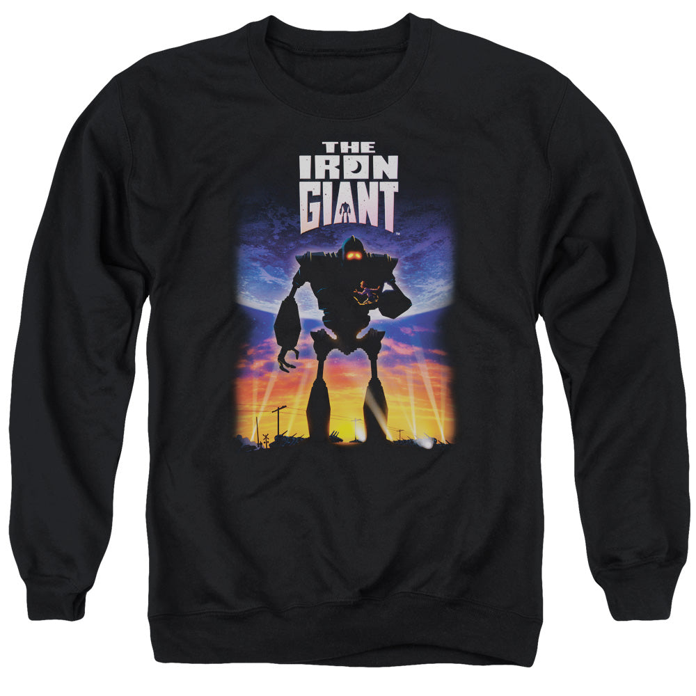 AN OFFCIALLY LICENSED IRON GIANT POSTER ADULT UNISEX CREWNECK SWEATSHIRT BLACK