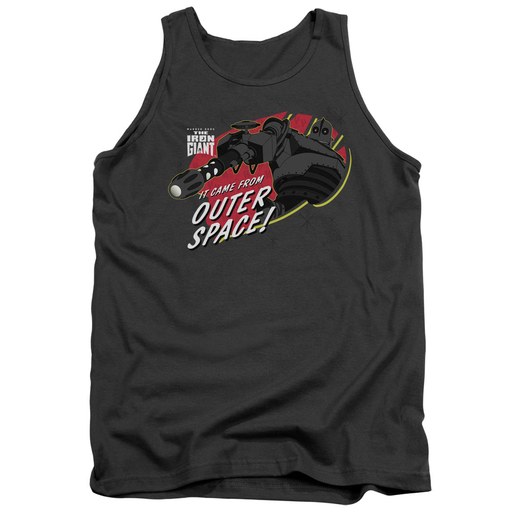 AN OFFCIALLY LICENSED IRON GIANT OUTER SPACE ADULT UNISEX TANK TOP CHARCOAL