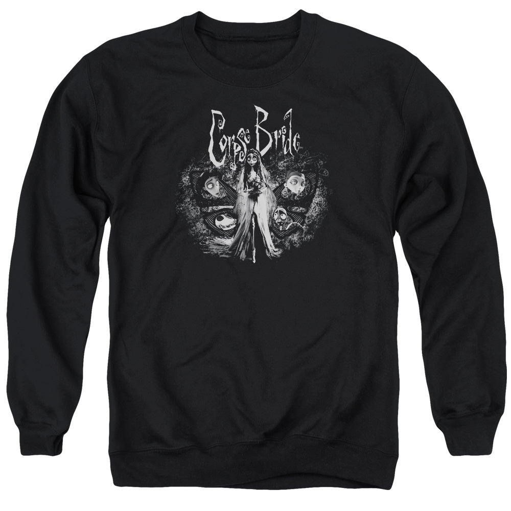 AN OFFCIALLY LICENSED CORPSE BRIDE BRIDE TO BE ADULT UNISEX CREWNECK SWEATSHIRT BLACK