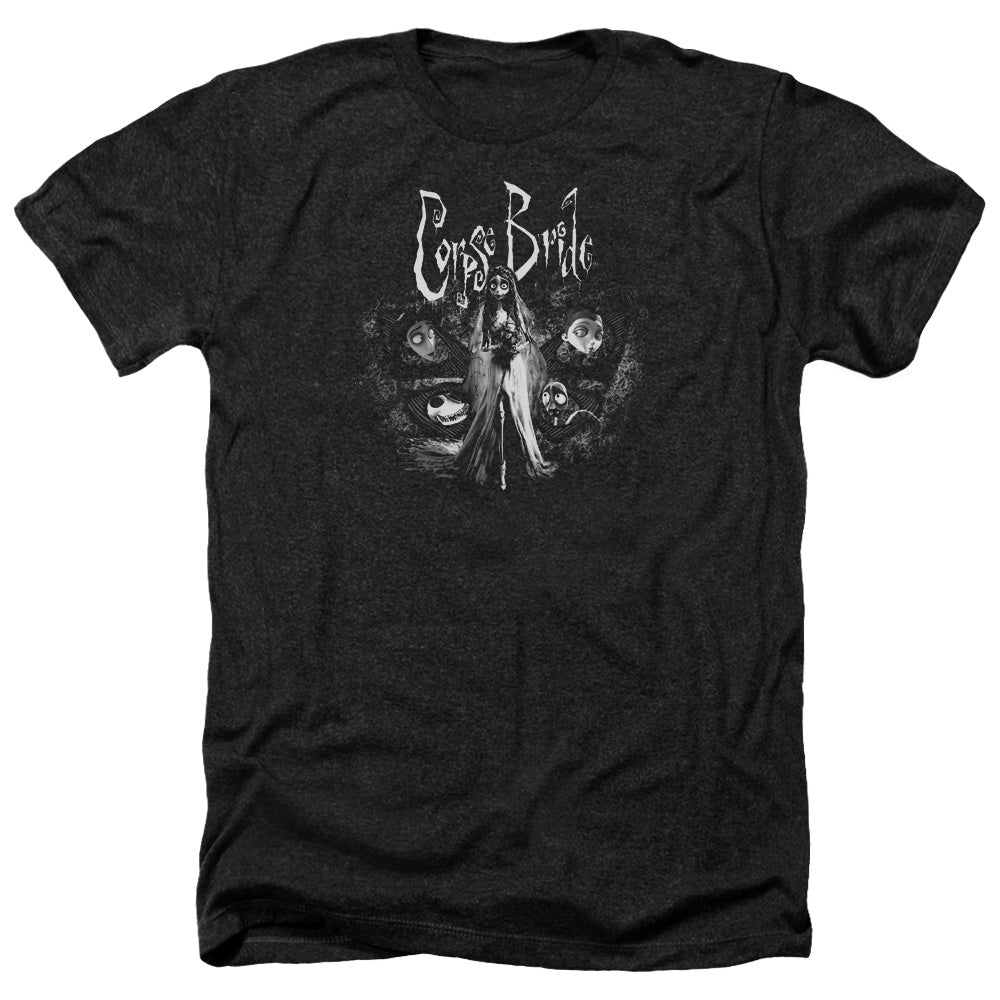 AN OFFCIALLY LICENSED CORPSE BRIDE BRIDE TO BE MEN'S HEATHER T-SHIRT CHARCOAL
