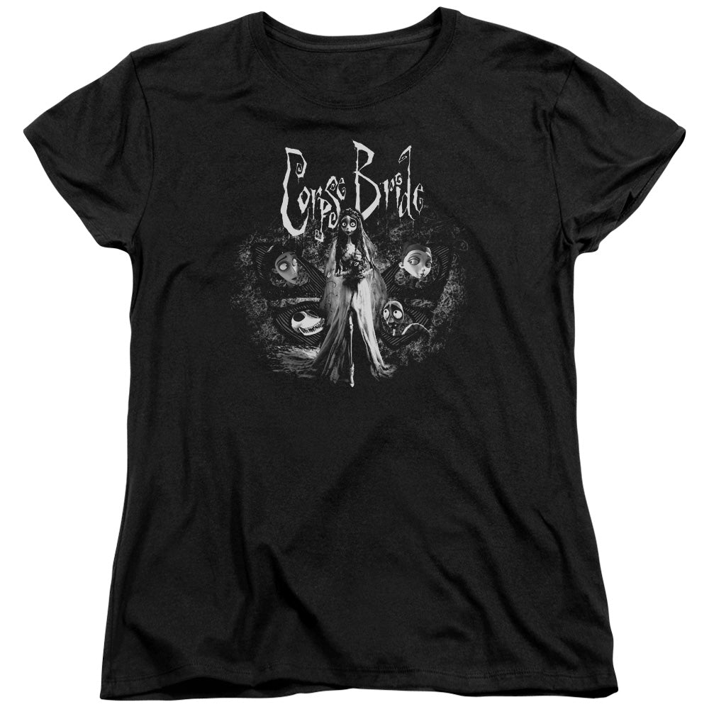 AN OFFCIALLY LICENSED CORPSE BRIDE BRIDE TO BE WOMEN'S REGULAR FIT T-SHIRT BLACK