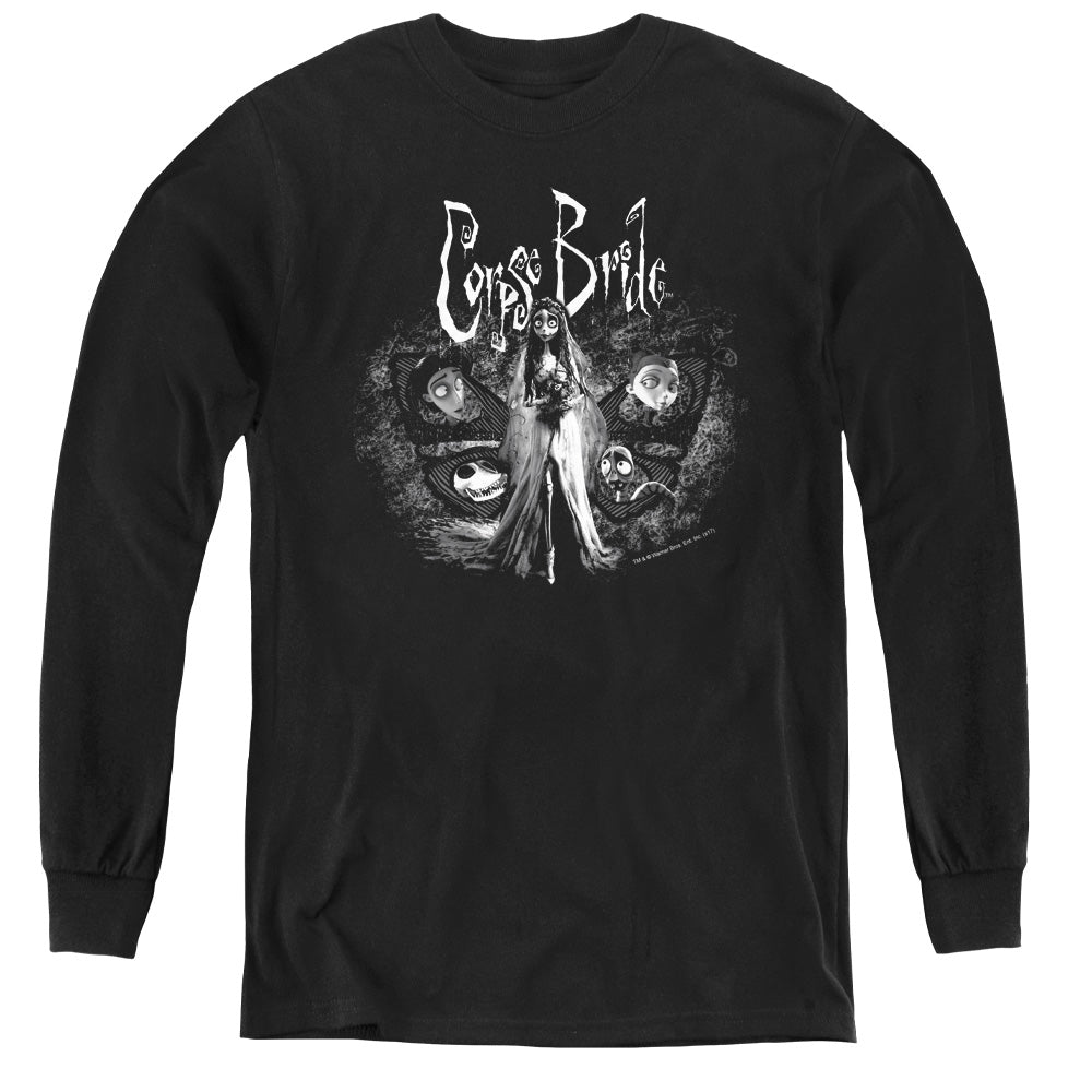 AN OFFCIALLY LICENSED CORPSE BRIDE BRIDE TO BE YOUTH LONG SLEEVE T-SHIRT BLACK