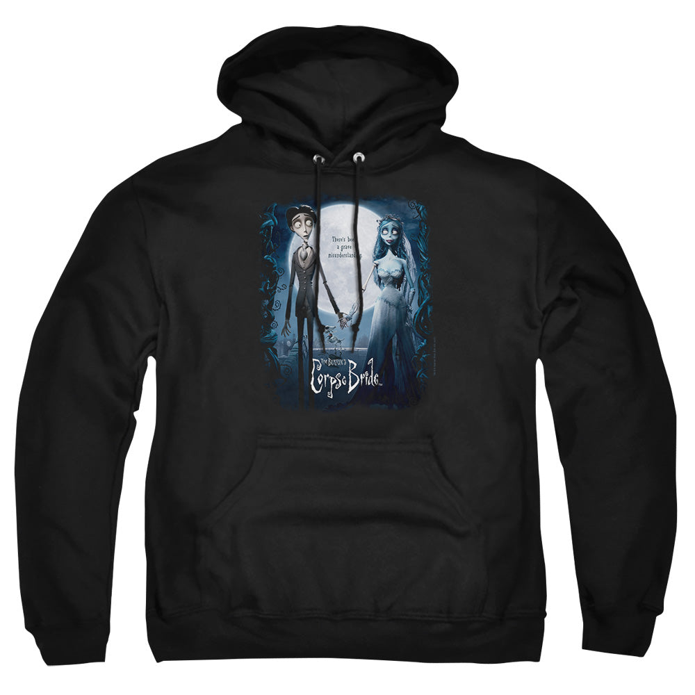 AN OFFCIALLY LICENSED CORPSE BRIDE POSTER ADULT UNISEX PULLOVER HOODIE BLACK