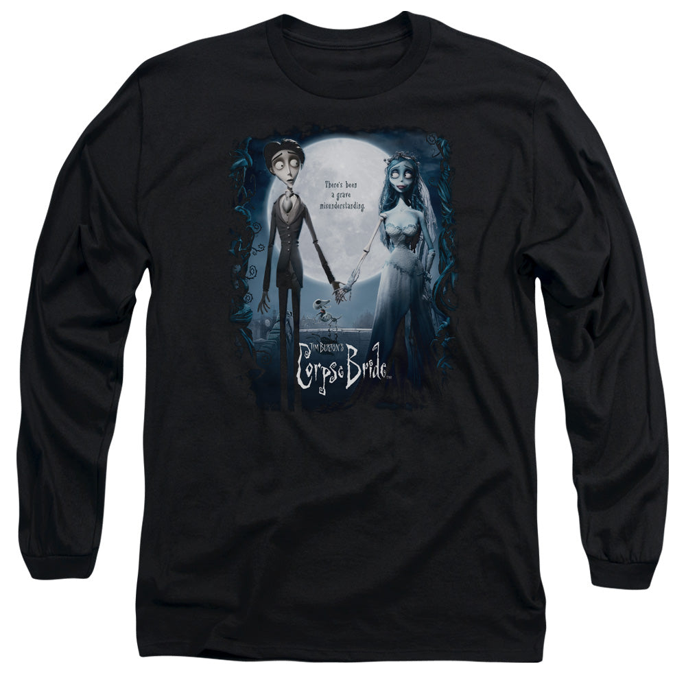 AN OFFCIALLY LICENSED CORPSE BRIDE POSTER MEN'S LONG SLEEVE T-SHIRT BLACK
