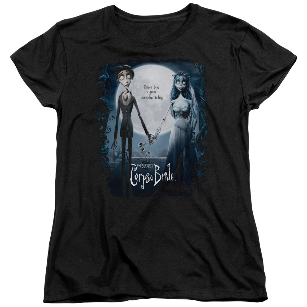 AN OFFCIALLY LICENSED CORPSE BRIDE POSTER WOMEN'S REGULAR FIT T-SHIRT BLACK