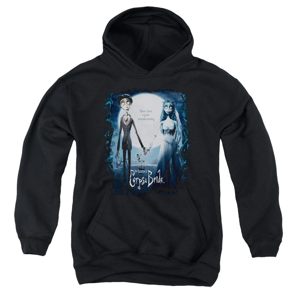 AN OFFCIALLY LICENSED CORPSE BRIDE POSTER YOUTH HOODIE BLACK