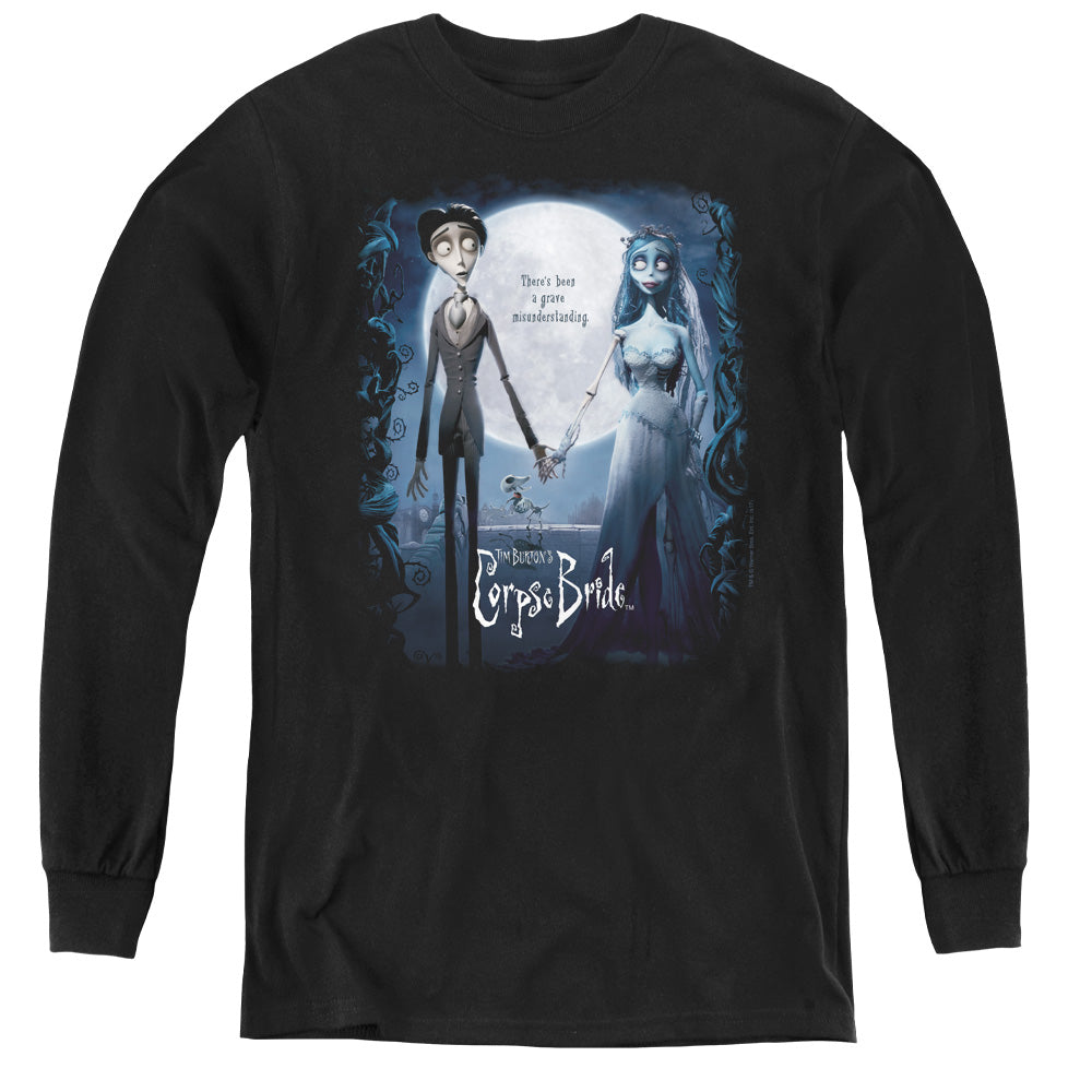 AN OFFCIALLY LICENSED CORPSE BRIDE POSTER YOUTH LONG SLEEVE T-SHIRT BLACK