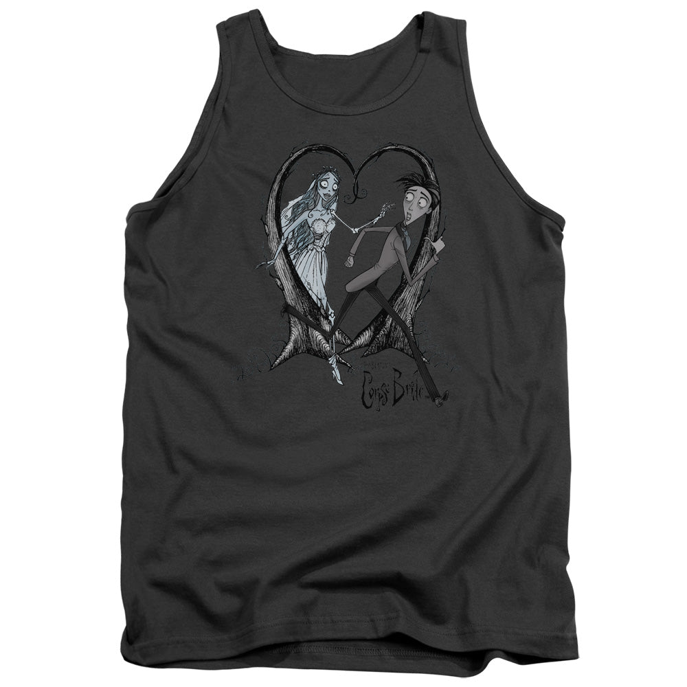 AN OFFCIALLY LICENSED CORPSE BRIDE RUNAWAY GROOM ADULT UNISEX TANK TOP CHARCOAL