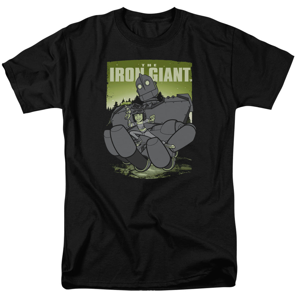 AN OFFCIALLY LICENSED IRON GIANT HELPING HAND MEN'S REGULAR FIT T-SHIRT BLACK