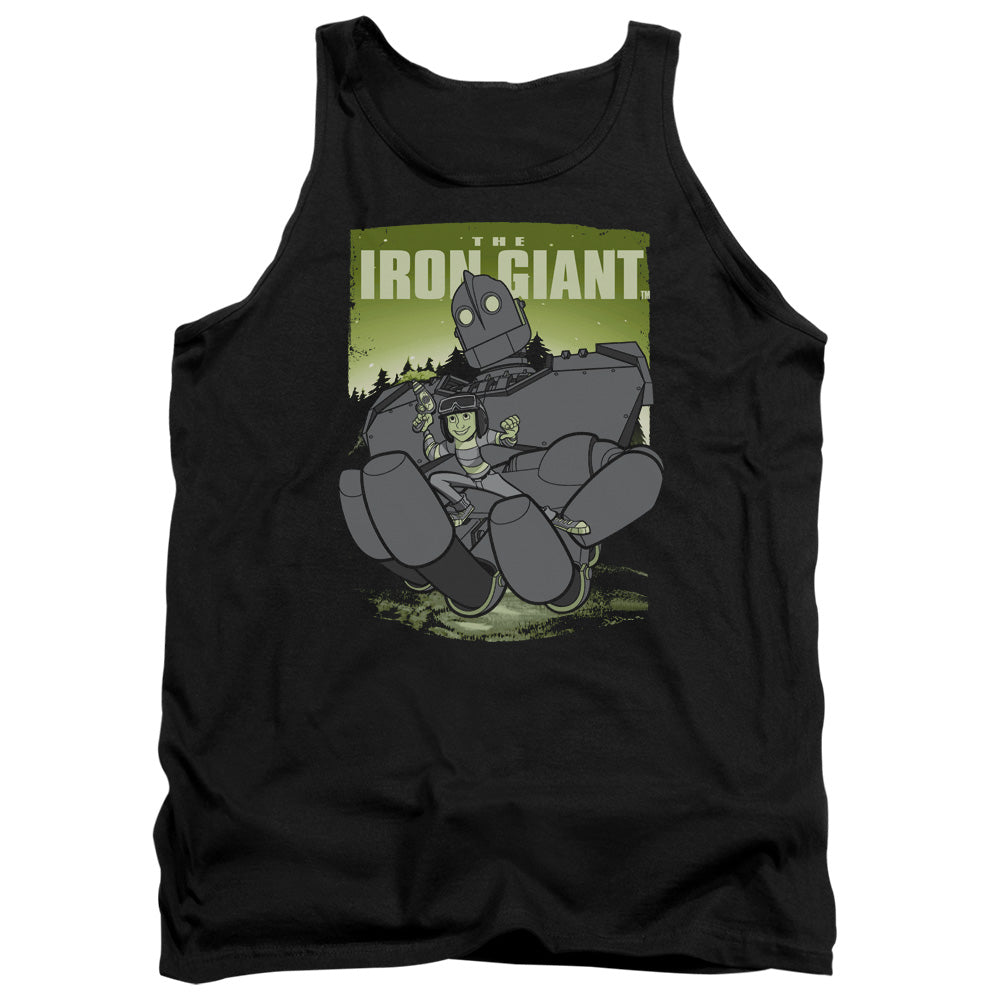 AN OFFCIALLY LICENSED IRON GIANT HELPING HAND ADULT UNISEX TANK TOP BLACK