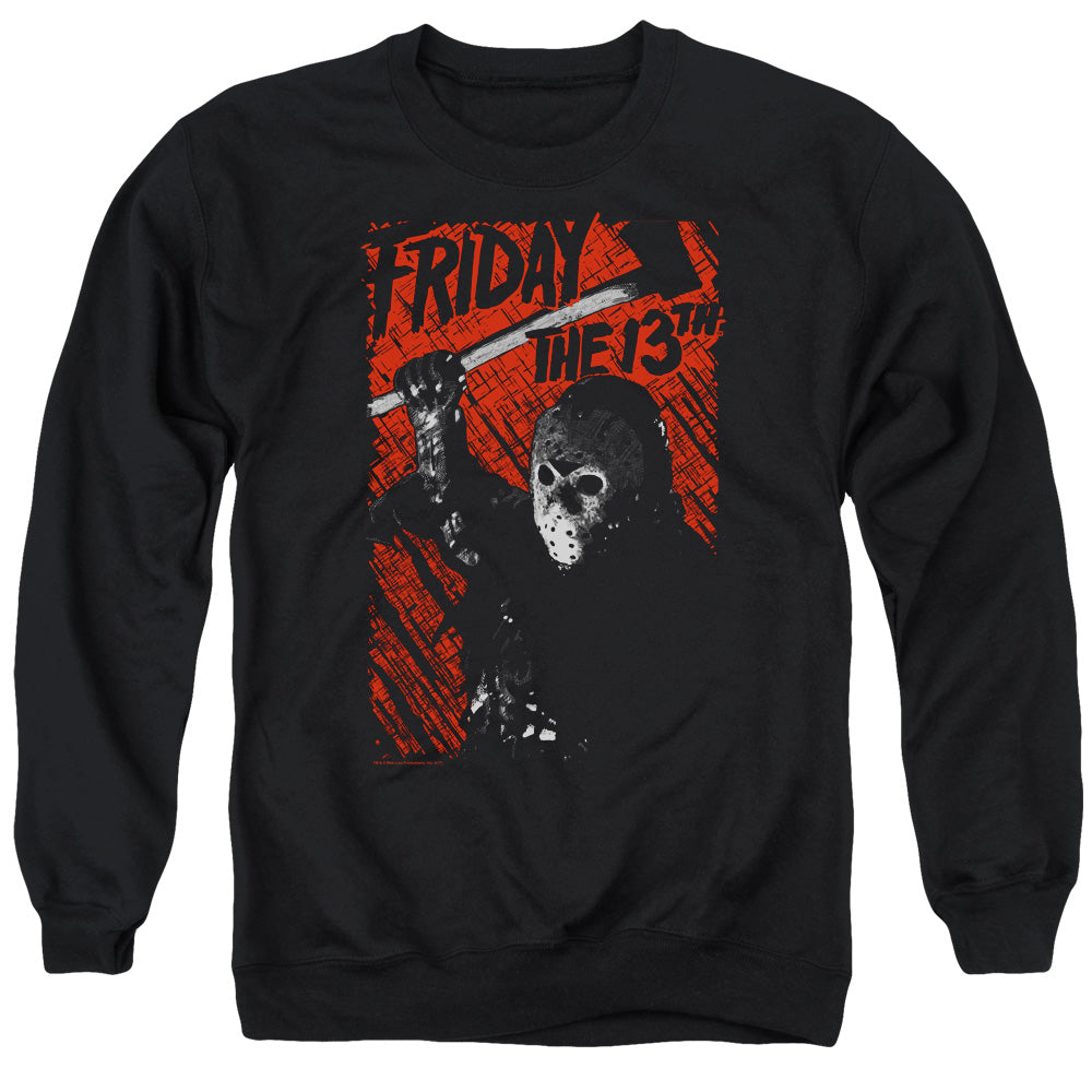 AN OFFCIALLY LICENSED FRIDAY THE 13TH JASON LIVES ADULT UNISEX CREWNECK SWEATSHIRT BLACK