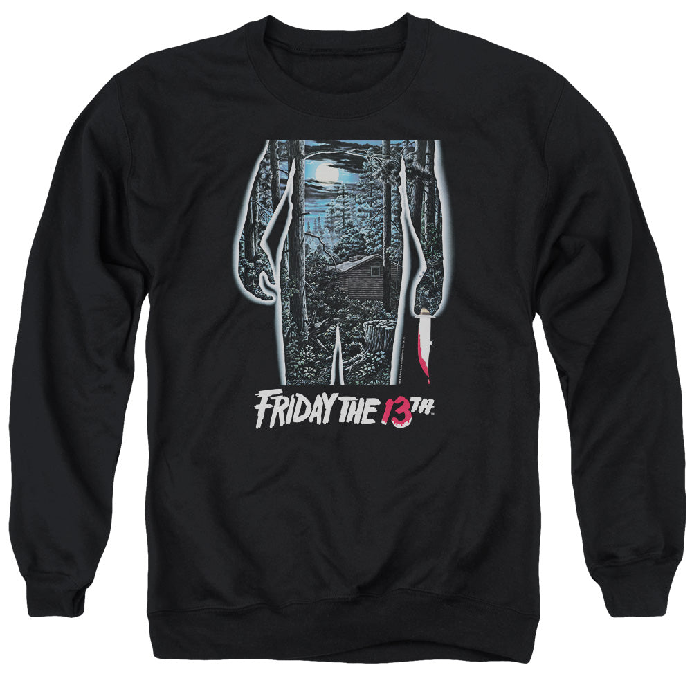 AN OFFCIALLY LICENSED FRIDAY THE 13TH 13TH POSTER ADULT UNISEX CREWNECK SWEATSHIRT BLACK