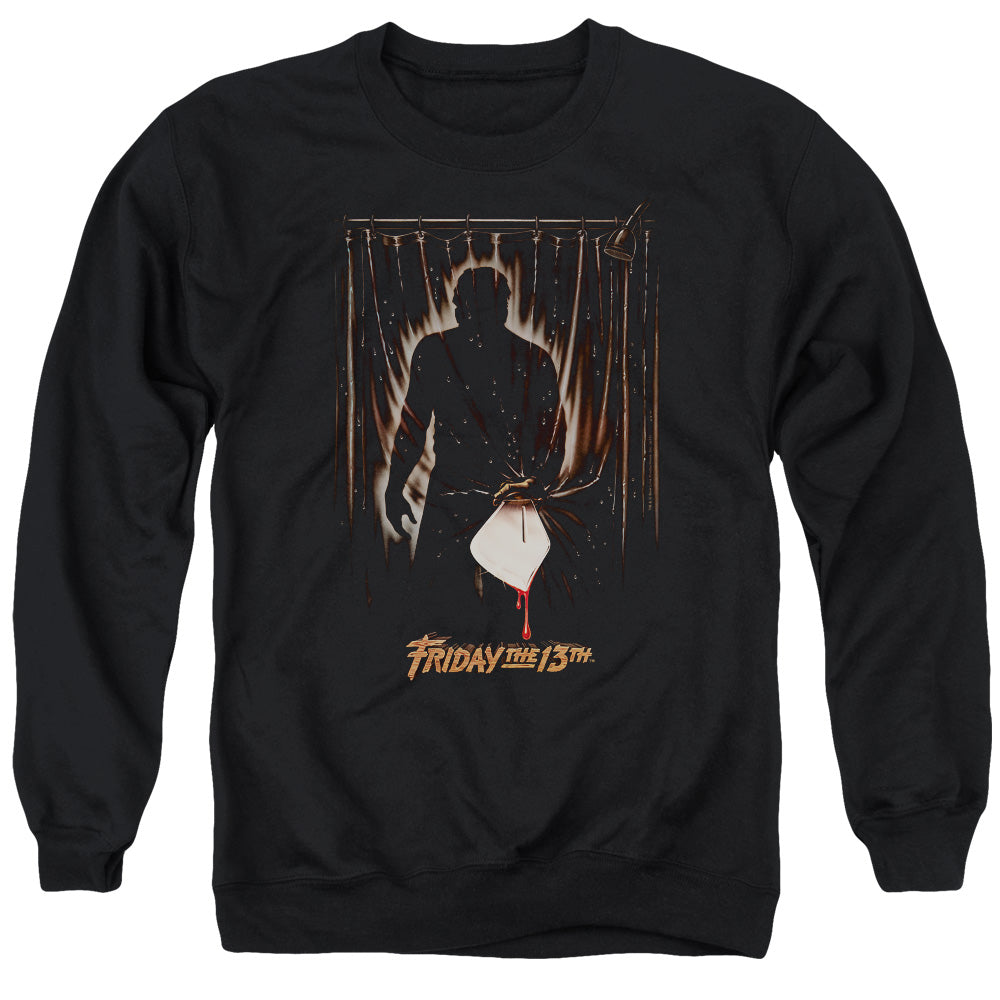 AN OFFCIALLY LICENSED FRIDAY THE 13TH PART 3 POSTER ADULT UNISEX CREWNECK SWEATSHIRT BLACK