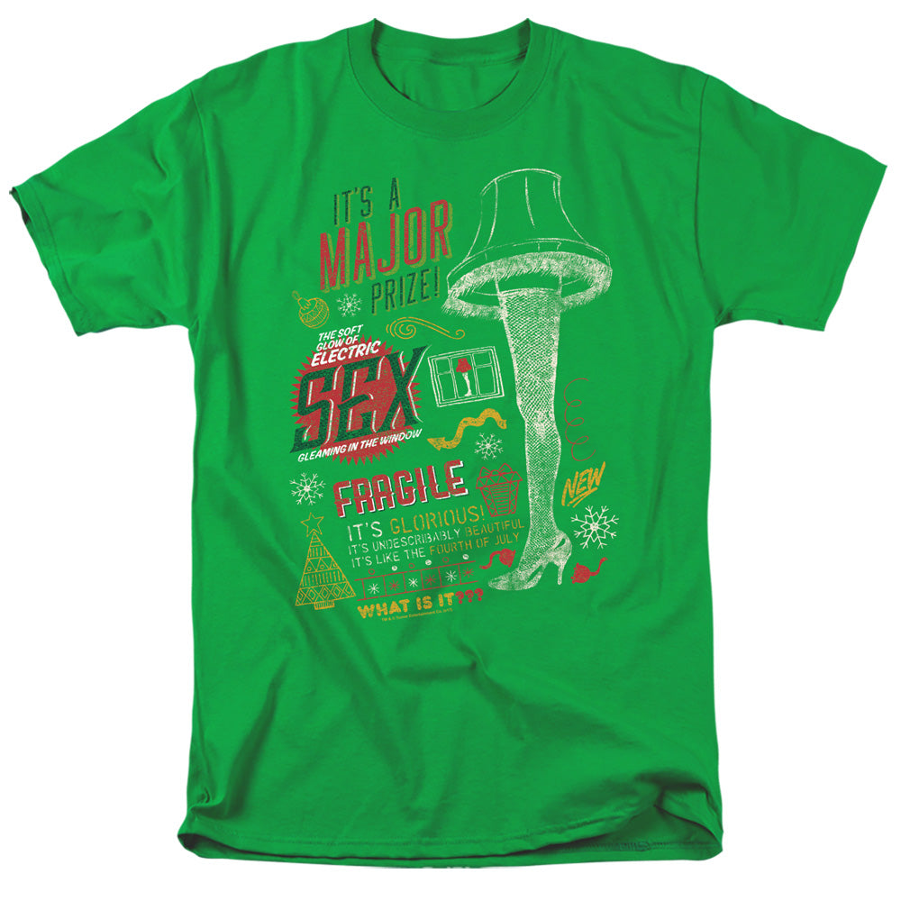 AN OFFCIALLY LICENSED A CHRISTMAS STORY ITS A MAJOR PRIZE MEN'S REGULAR FIT T-SHIRT KELLY GREEN