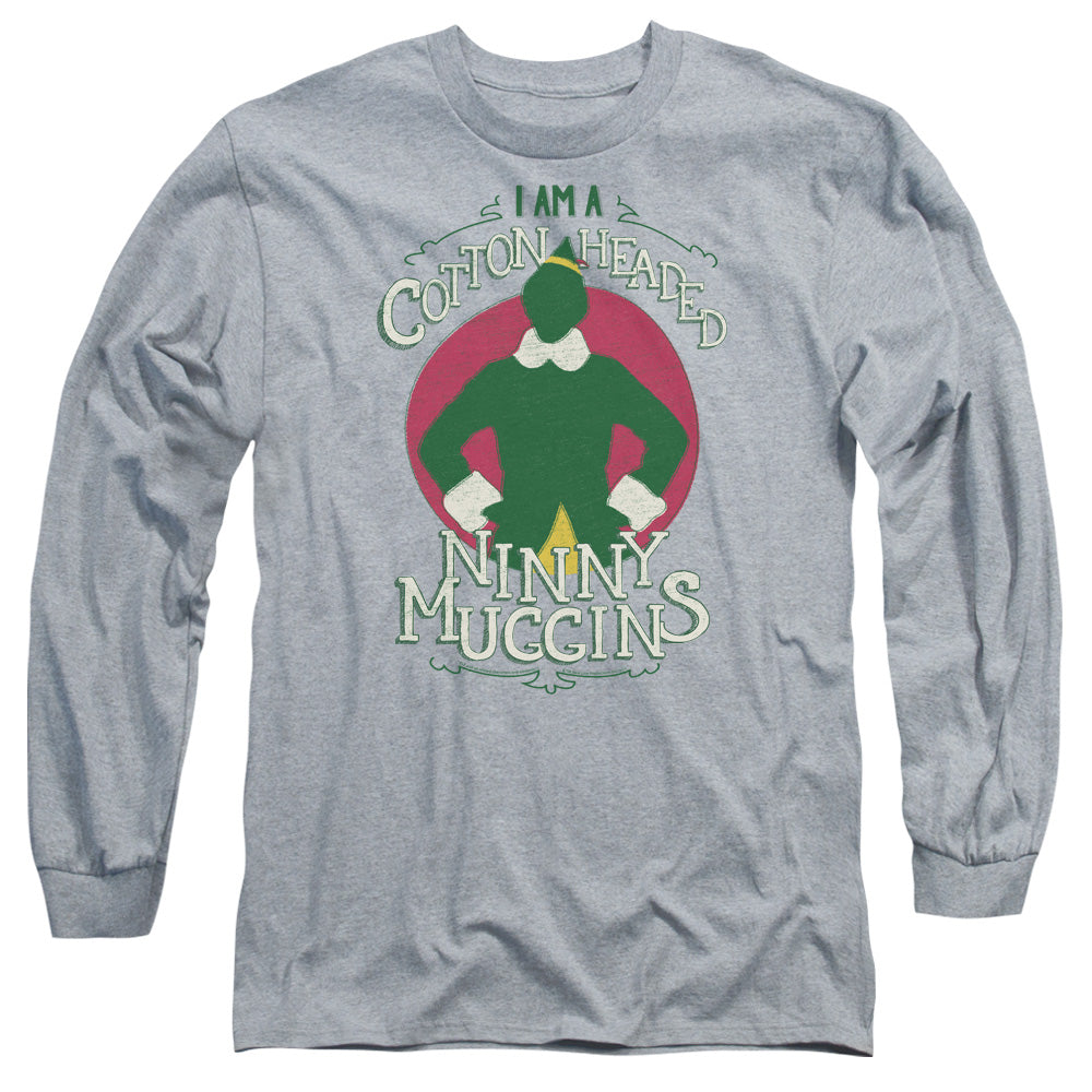 AN OFFCIALLY LICENSED ELF COTTON HEADED MEN'S LONG SLEEVE T-SHIRT ATHLETIC HEATHER