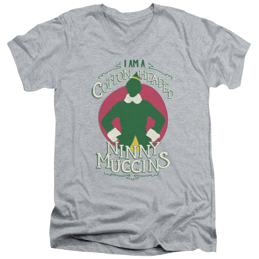AN OFFCIALLY LICENSED ELF COTTON HEADED MEN'S V-NECK T-SHIRT ATHLETIC HEATHER