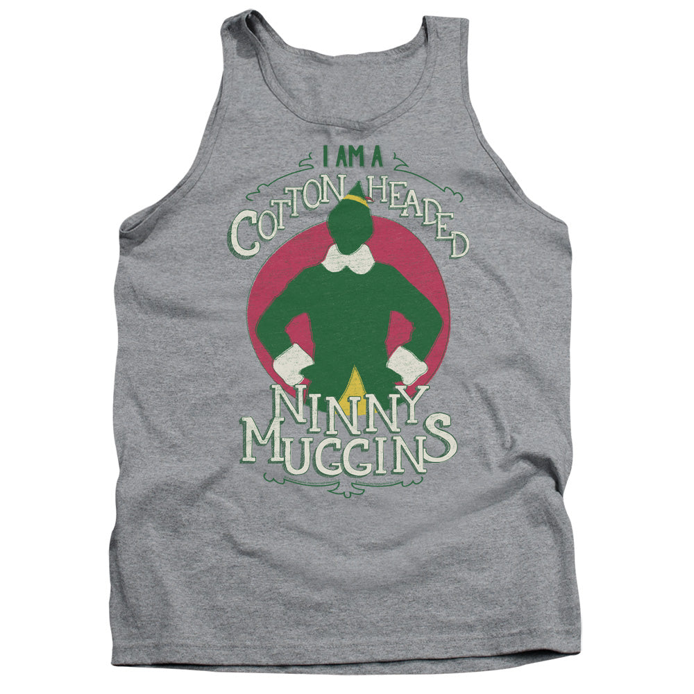 AN OFFCIALLY LICENSED ELF COTTON HEADED ADULT UNISEX TANK TOP ATHLETIC HEATHER
