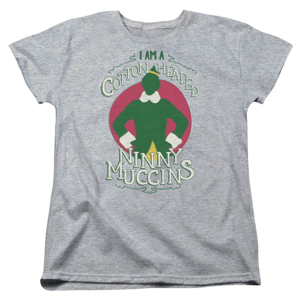 AN OFFCIALLY LICENSED ELF COTTON HEADED WOMEN'S REGULAR FIT T-SHIRT ATHLETIC HEATHER