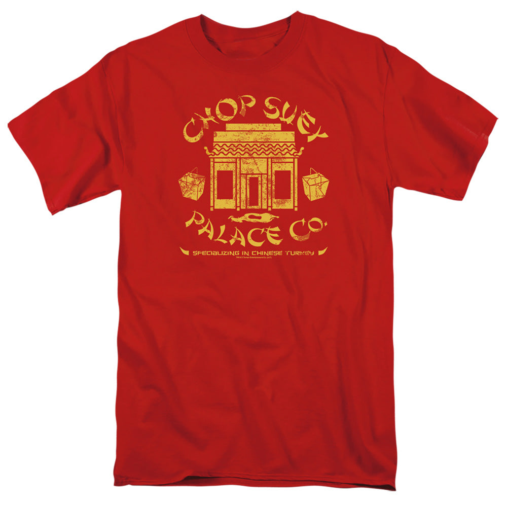 AN OFFCIALLY LICENSED A CHRISTMAS STORY CHOP SUEY PALACE CO MEN'S REGULAR FIT T-SHIRT RED