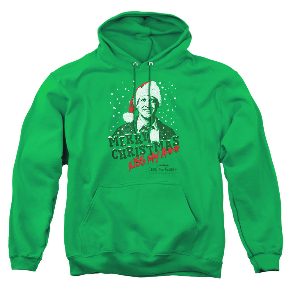 AN OFFCIALLY LICENSED CHRISTMAS VACATION MERRY CHRISTMAS ADULT UNISEX PULLOVER HOODIE KELLY GREEN