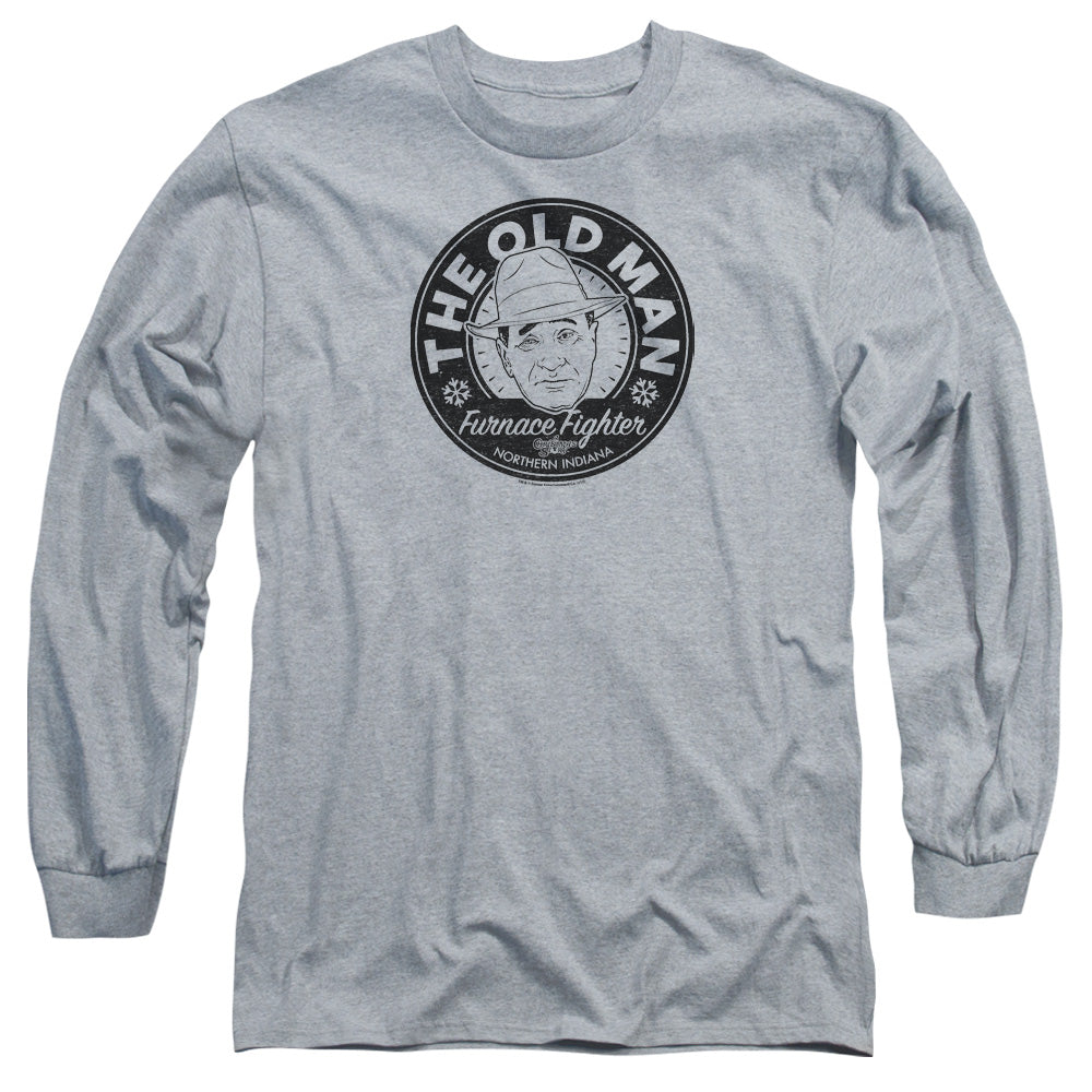 AN OFFCIALLY LICENSED A CHRISTMAS STORY THE OLD MAN MEN'S LONG SLEEVE T-SHIRT ATHLETIC HEATHER
