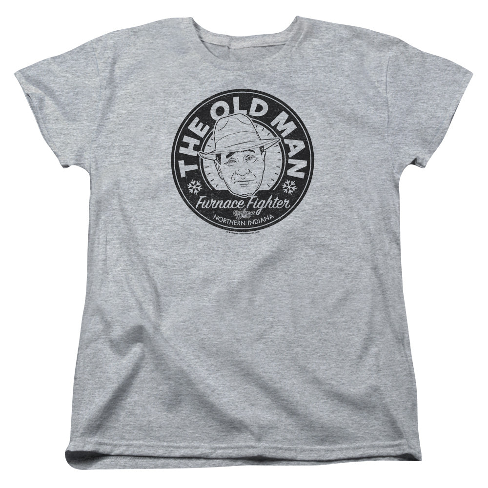 AN OFFCIALLY LICENSED A CHRISTMAS STORY THE OLD MAN WOMEN'S REGULAR FIT T-SHIRT ATHLETIC HEATHER