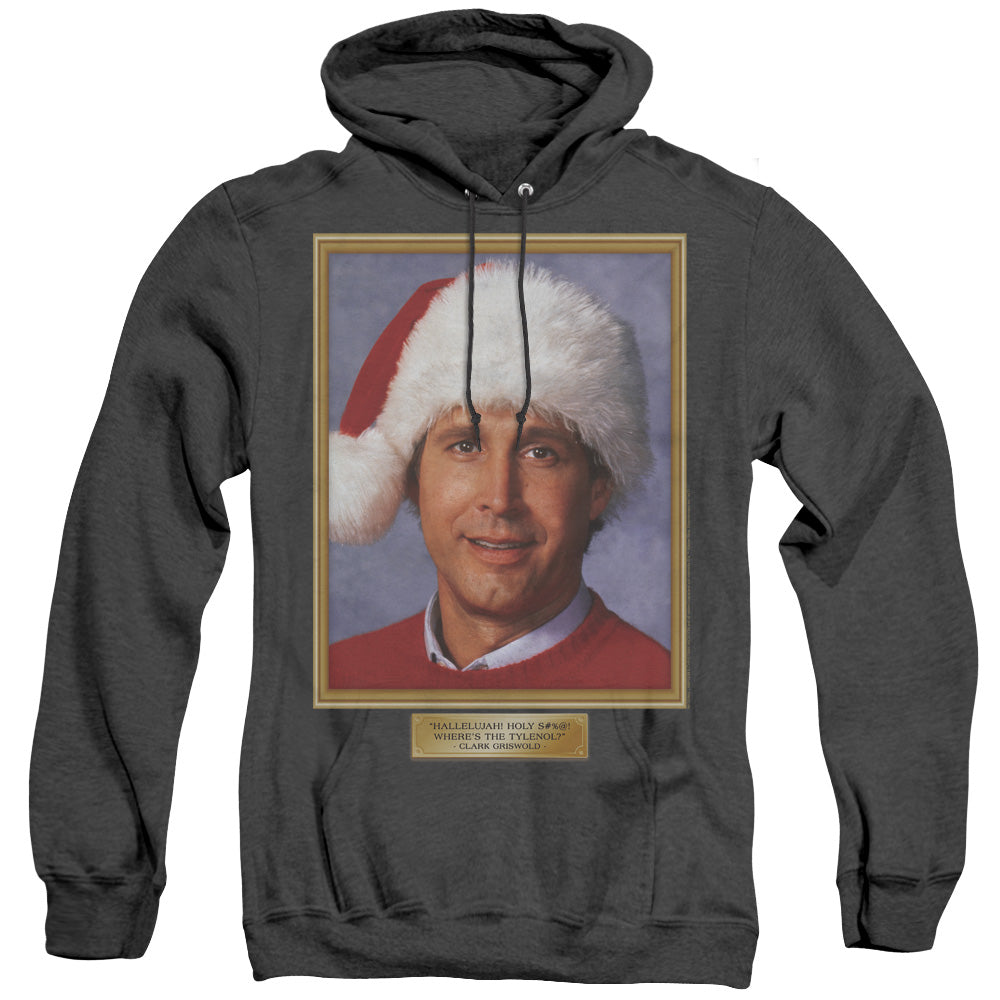 AN OFFCIALLY LICENSED CHRISTMAS VACATION HALLELUJAH ADULT UNISEX HEATHER PULLOVER HOODIE BLACK
