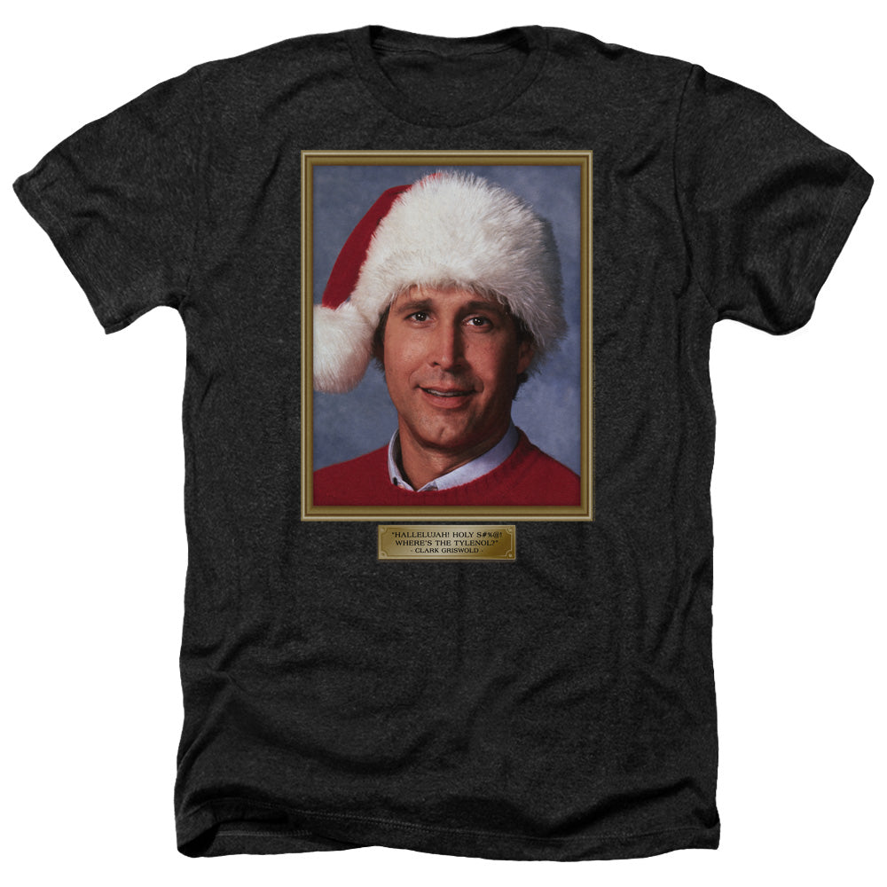 AN OFFCIALLY LICENSED CHRISTMAS VACATION HALLELUJAH MEN'S HEATHER T-SHIRT CHARCOAL