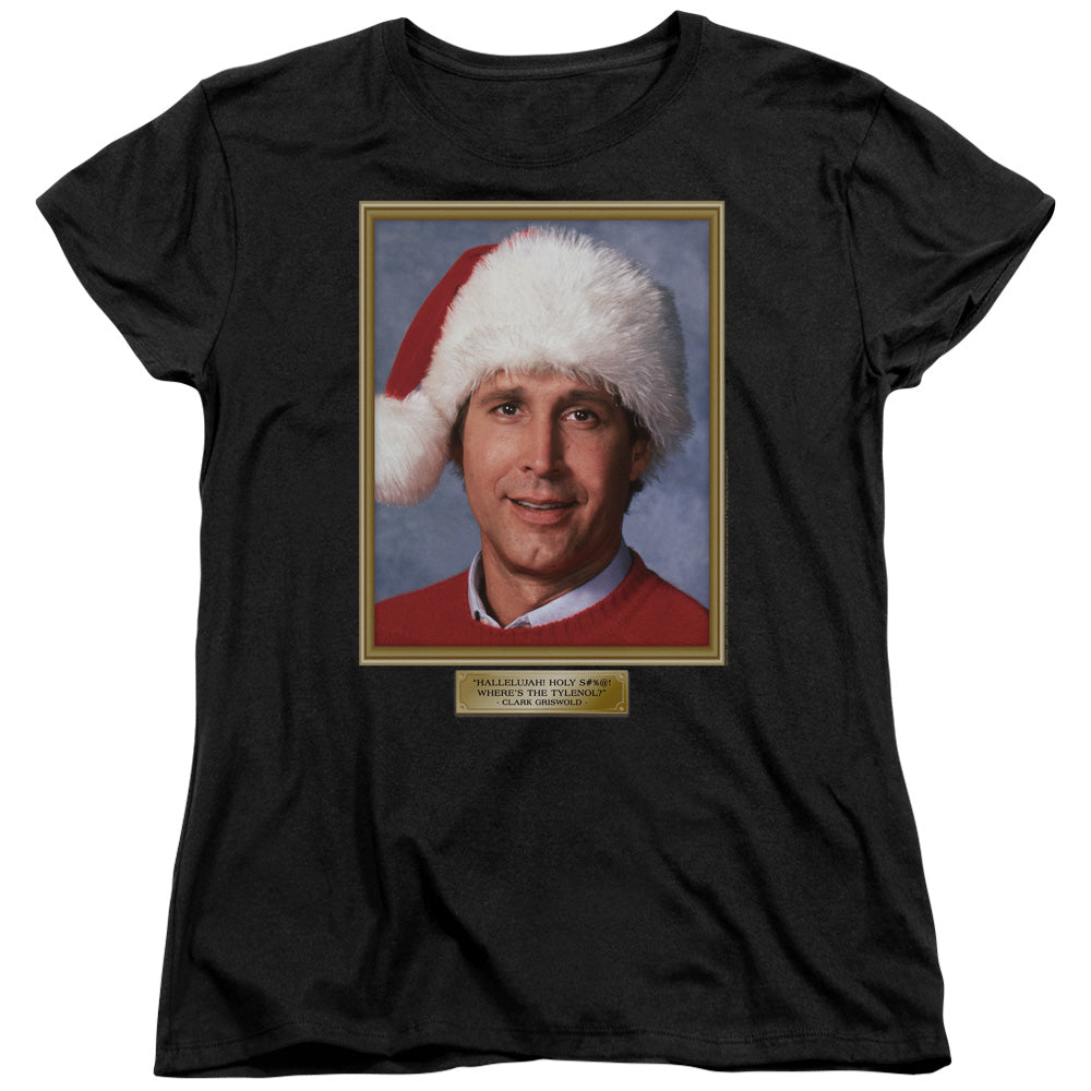 AN OFFCIALLY LICENSED CHRISTMAS VACATION HALLELUJAH WOMEN'S REGULAR FIT T-SHIRT BLACK