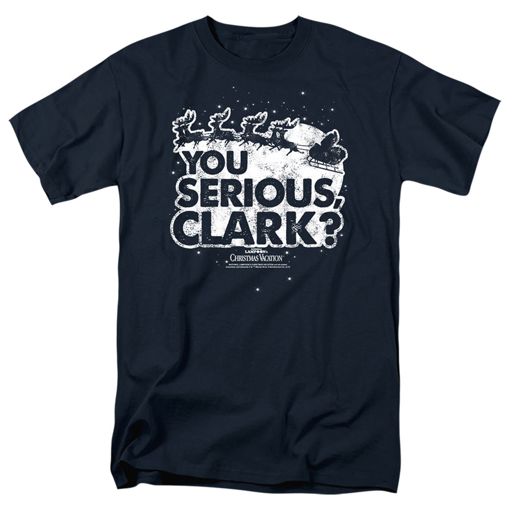 AN OFFCIALLY LICENSED CHRISTMAS VACATION YOU SERIOUS CLARK MEN'S REGULAR FIT T-SHIRT NAVY
