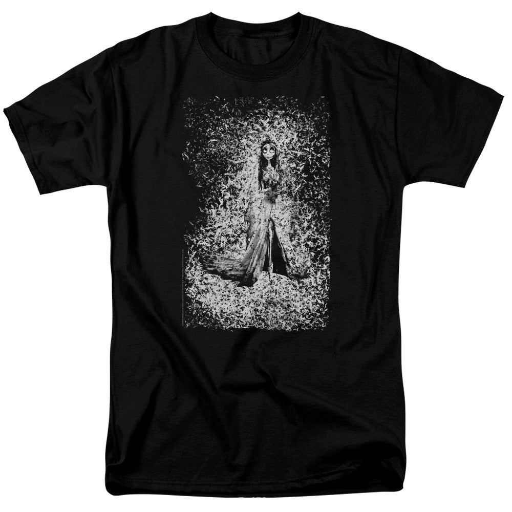 AN OFFCIALLY LICENSED CORPSE BRIDE BIRD DISSOLVE MEN'S REGULAR FIT T-SHIRT BLACK