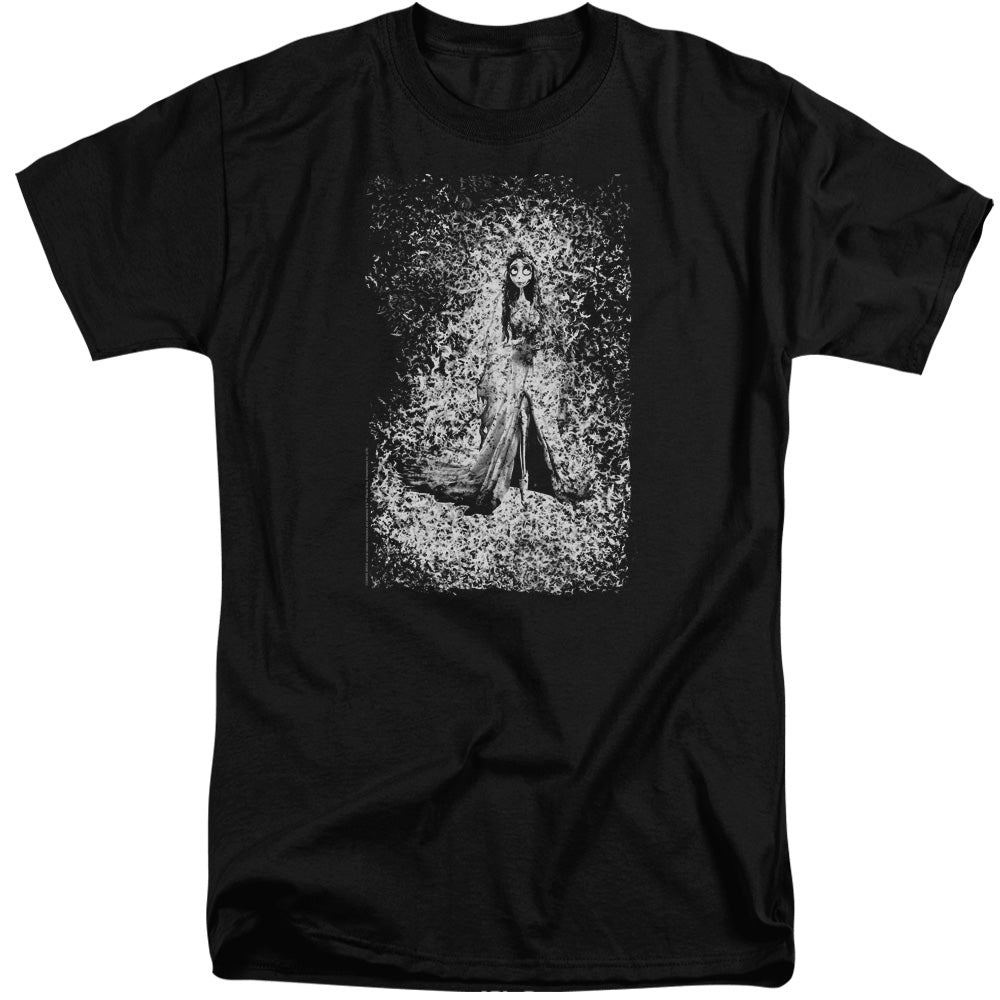 AN OFFCIALLY LICENSED CORPSE BRIDE BIRD DISSOLVE MEN'S TALL FIT T-SHIRT BLACK