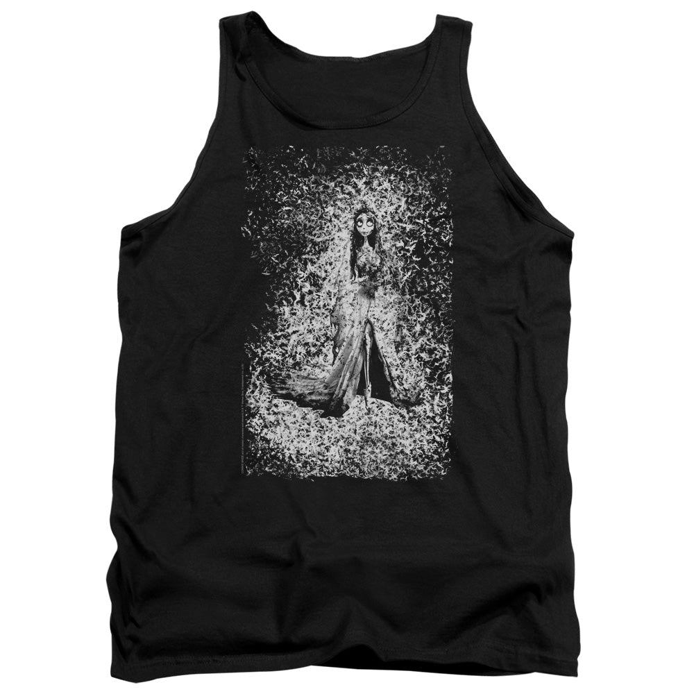 AN OFFCIALLY LICENSED CORPSE BRIDE BIRD DISSOLVE ADULT UNISEX TANK TOP BLACK