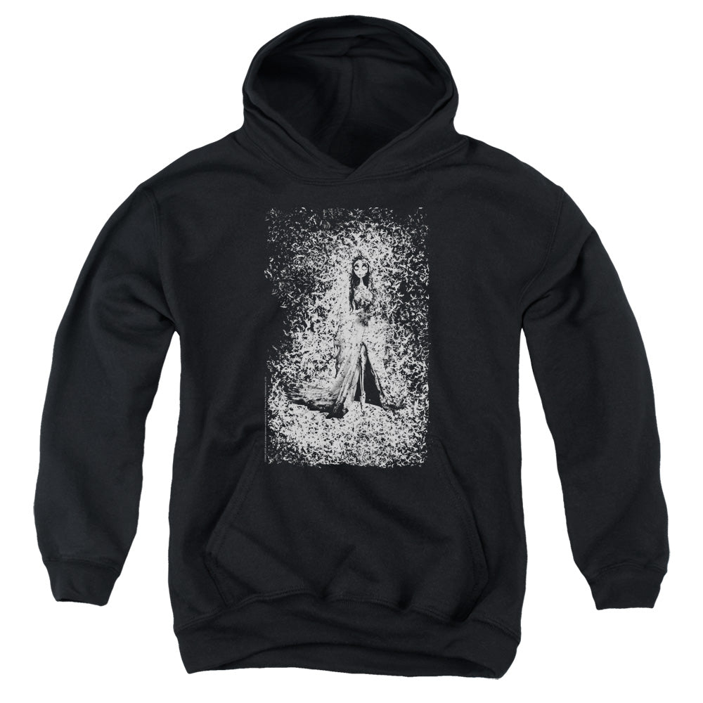 AN OFFCIALLY LICENSED CORPSE BRIDE BIRD DISSOLVE YOUTH HOODIE BLACK
