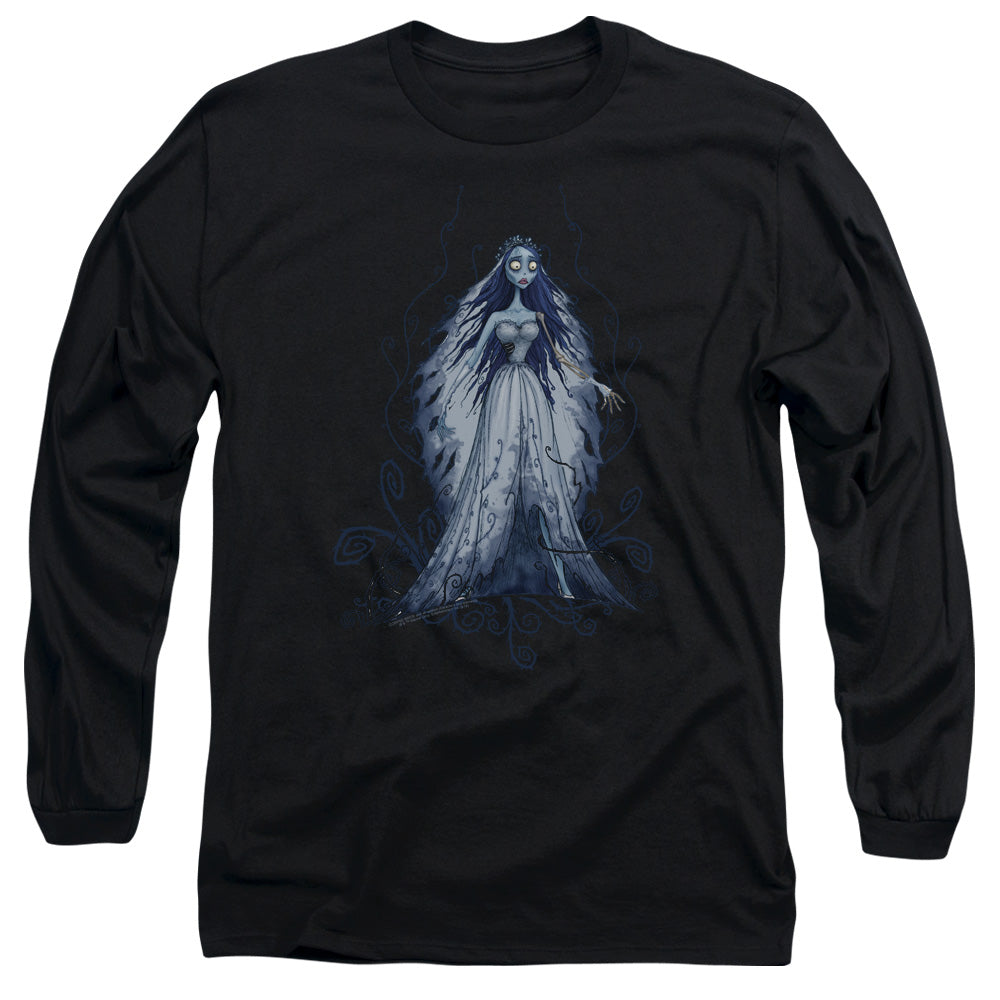 AN OFFCIALLY LICENSED CORPSE BRIDE VINES MEN'S LONG SLEEVE T-SHIRT BLACK