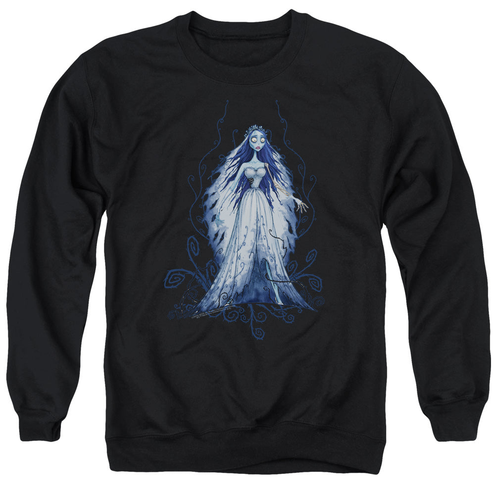 AN OFFCIALLY LICENSED CORPSE BRIDE VINES ADULT UNISEX CREWNECK SWEATSHIRT BLACK