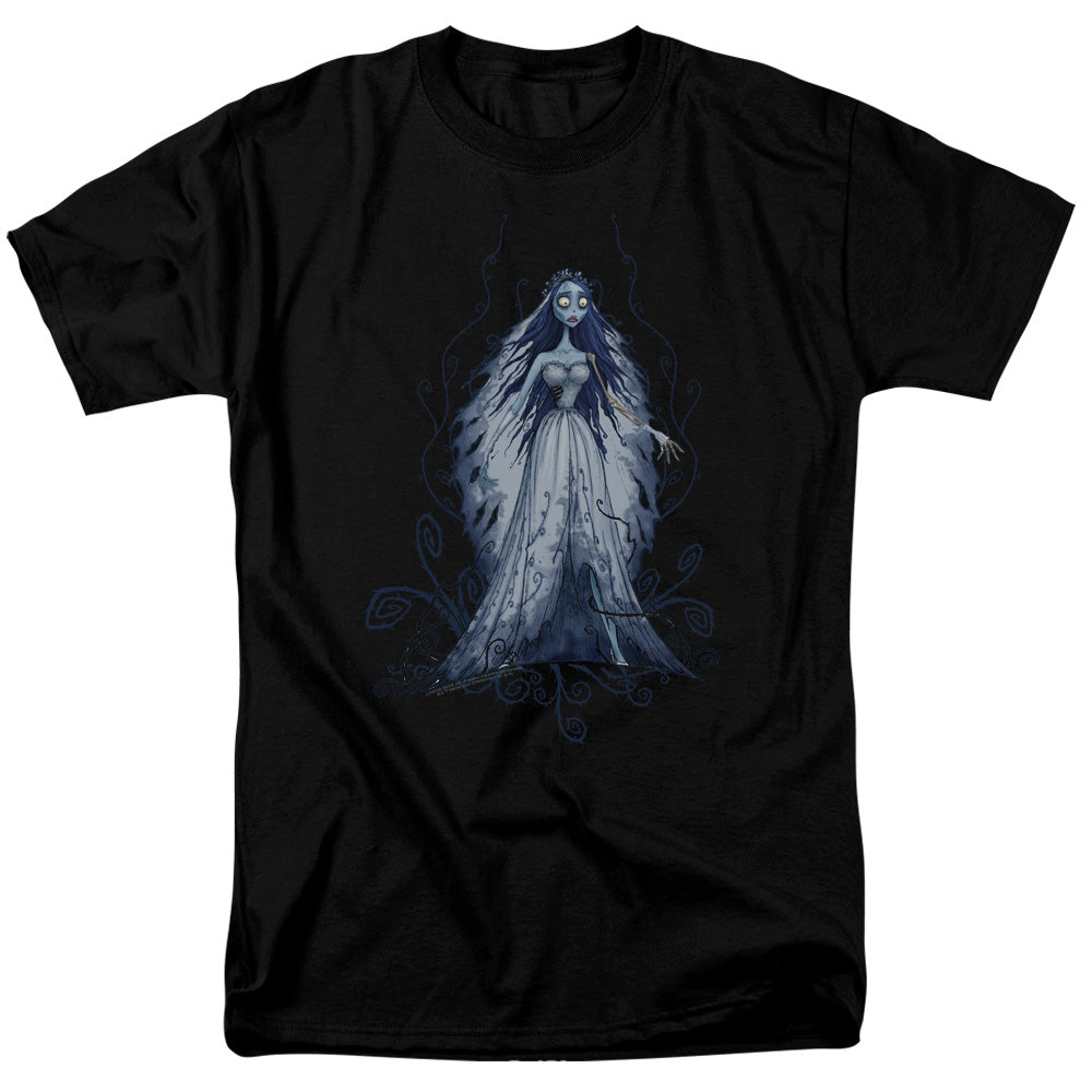 AN OFFCIALLY LICENSED CORPSE BRIDE VINES MEN'S REGULAR FIT T-SHIRT BLACK