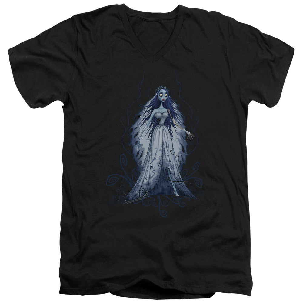AN OFFCIALLY LICENSED CORPSE BRIDE VINES MEN'S V-NECK T-SHIRT BLACK