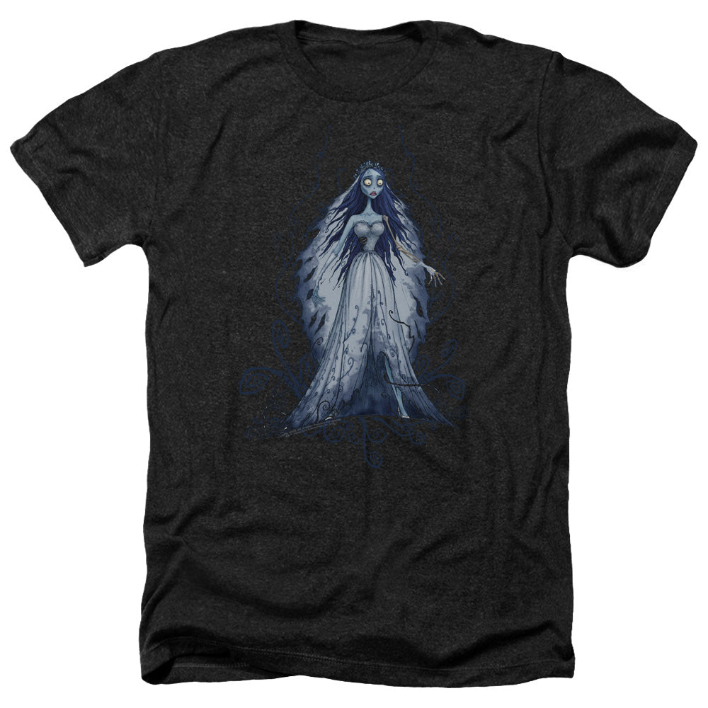 AN OFFCIALLY LICENSED CORPSE BRIDE VINES MEN'S HEATHER T-SHIRT CHARCOAL
