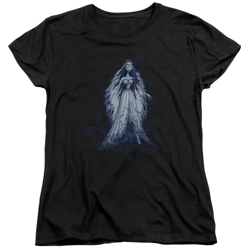 AN OFFCIALLY LICENSED CORPSE BRIDE VINES WOMEN'S REGULAR FIT T-SHIRT BLACK