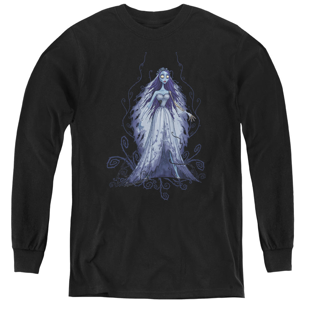 AN OFFCIALLY LICENSED CORPSE BRIDE VINES YOUTH LONG SLEEVE T-SHIRT BLACK