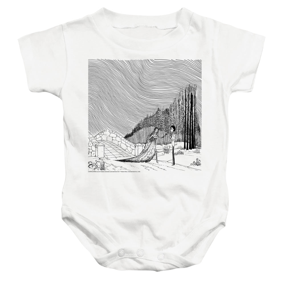 AN OFFCIALLY LICENSED CORPSE BRIDE MY DARLING BABY BODYSUIT WHITE