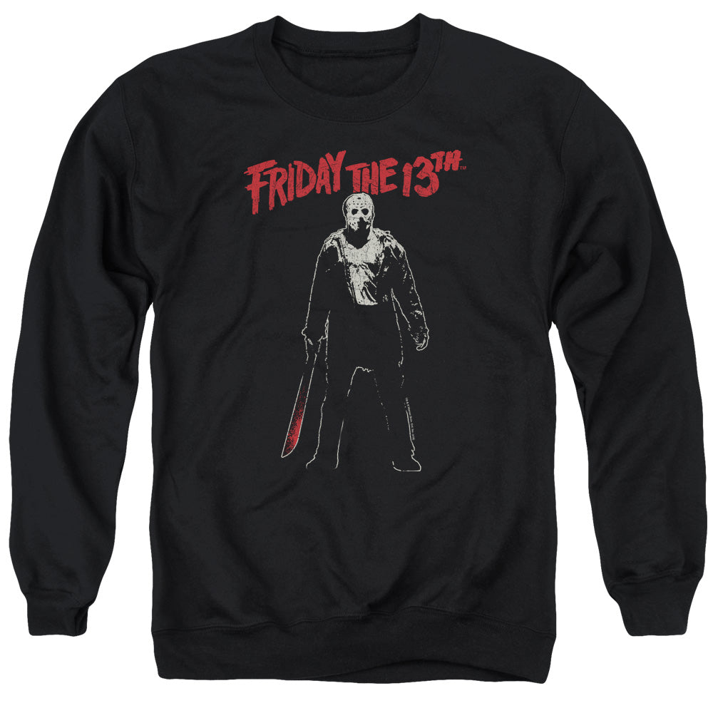 AN OFFCIALLY LICENSED FRIDAY THE 13TH CHCHCH AHAHAH ADULT UNISEX CREWNECK SWEATSHIRT BLACK