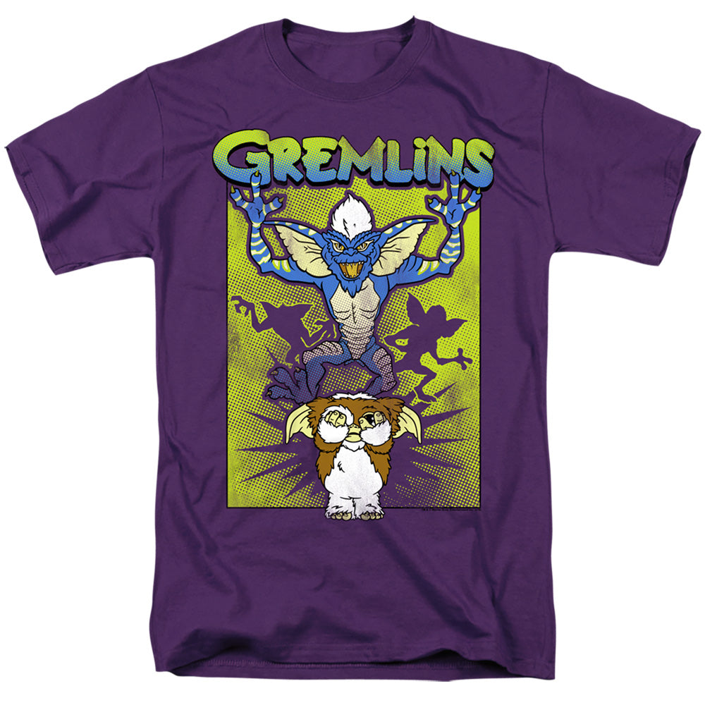 AN OFFCIALLY LICENSED GREMLINS BE AFRAID MEN'S REGULAR FIT T-SHIRT PURPLE