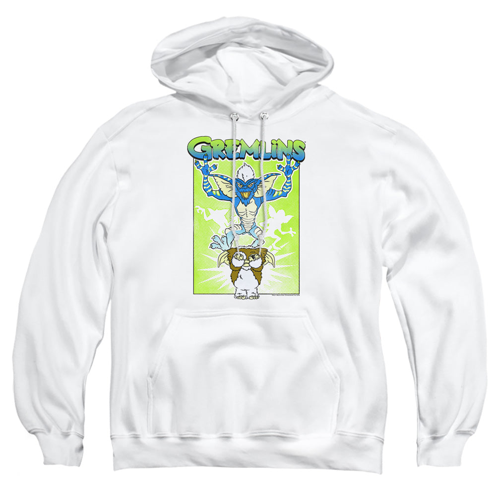 AN OFFCIALLY LICENSED GREMLINS BE AFRAID ADULT UNISEX PULLOVER HOODIE WHITE