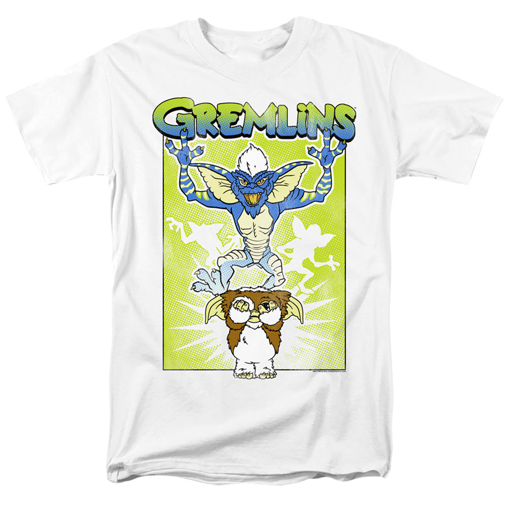AN OFFCIALLY LICENSED GREMLINS BE AFRAID MEN'S REGULAR FIT T-SHIRT WHITE